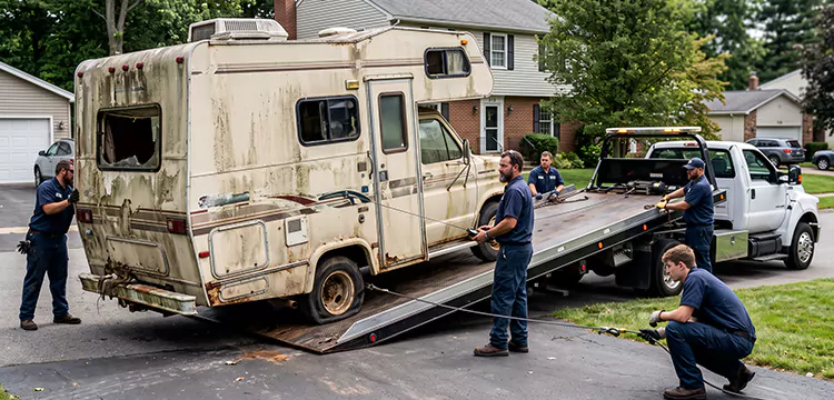 Water Damaged Junk RV Removal in Los Angeles