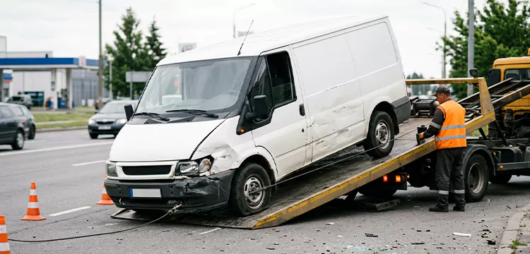 Damaged Van Removal in Los Angeles
