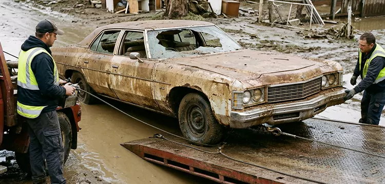 Flood-Damaged Old Car Removal in Los Angeles